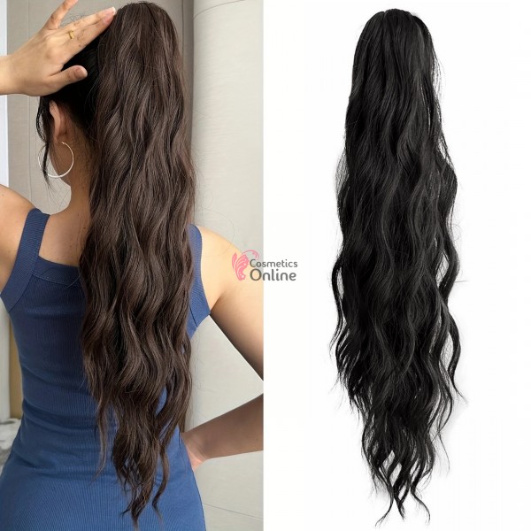 Extensie de par coada ondulata Deep Wave cu cleste 60 cm Cod 19661B Brunet